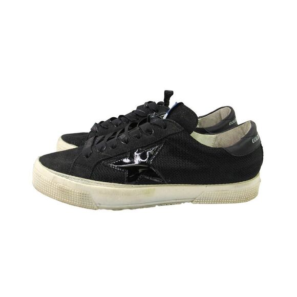 Golden Goose GGDB May Low Star Mesh Trainer Women's Sneakers in Black SZ 35 - Picture 1 of 6